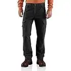 Carhartt Men's Carhartt Relaxed Fit Ripstop Cargo Work Pant Pants, Black, 33W / 30L