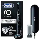 Oral-B iO Series 10 Brosse à Dents Électrique + Brossettes de Rechange (Pack de 1), Connectée Bluetooth, 7 Modes de Brossage, 1 Étui De Voyage, 1 Pochette, Noir/Cosmic Black, Cadeau Saint Valentin