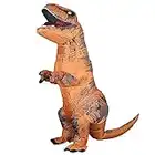 Rafalacy Inflatable T-REX Costume Adult Dinosaur Costumes Jumpsuit Air Blow up Halloween Cosplay Fancy Dress up Costume (Brown)