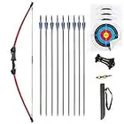 Mxessua 45" Bow and Arrows Set for Teens Recurve Archery Beginner Gift Longbow Kit 9 Arrows, 4 Target Face for Backyard Game