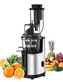 Extracteur de Jus de Fruits et Légumes Slow Juicer Presse à Froid Machine avec Moteur Silencieux Adapté à Tous les Fruits et Légumes Facile à Nettoyer Avec Une Brosse