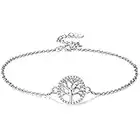 Lydreewam Arbre de Vie Bracelet de Cheville Argent Sterling 925 pour Femmes Été Pieds Nus Plage, réglable 22+4cm