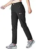 TBMPOY Women's Work Hiking Stretch Pants Quick Dry Lightweight Finish Sports with Zipper Pockets(Black,CA M)