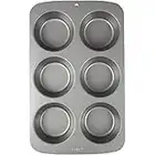 PME CSB109 Carbon Steel Non-Stick 6 Large Cup Muffin Pan , Grey