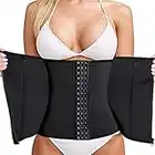 Bingrong Fitness Faja Cintura Entrenador de Cintura con Cremallera Faja Corset Fajas Reductoras Adelgazantes Mujer Waist Trainer Corset Faja Lumbar Moldeadora Bustier (Negro, Large)