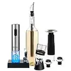 Secura The Premium Stainless Steel Electric Wine Bottle Opener, Wine Aerator, Wine Chiller Rod and Wine Saver Pump Gift Set