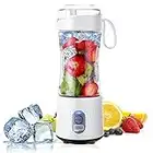 TOPESCT Tragbarer Mixer für Smoothies und Shakes, Mini Portable Blender Smoothie Mixer mit 6 superscharfen Klingen, 4000-mAh-Akku und Typ-C-Anschluss für Büro, Camping und Reisen (weiß)