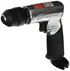 Ingersoll Rand 7811G Edge Series 3/8" Reversible Air Drill Keyless Chuck, 1700 RPM, Variable Speed Trigger, Forward & Reverse Controls, Handle Exhaust, Comfortable Grip, Silver