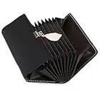 Tarjeteros para Tarjetas de Credito Mujer SAMKING Titular de la Tarjeta de Crédito Carteras de Cuero RFID Monederos con Cremallera (Negro)