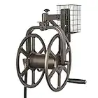 Liberty GARDEN 712 Single Arm Navigator Multi-Directional Garden Hose Reel, Holds 125-Feet of, 5/8-Inch, Bronze