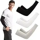 Cooling Arm Sleeves, 3 Pairs UV Sun Protection Cooling Arm Cover for Women Men, Arm Protection for Basketball Golf Cycling Running Driving