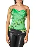 Rubies Costume Women's DC Comics Poison Ivy Deluxe Corset with Ivy Leaves, Green, Small/Medium