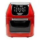 PowerXL Air Fryer Pro, Crisp, Cook, Rotisserie, Dehydrate; 7-in-1 Cooking Features; Deluxe Air Frying Accessories; 3 Recipe Books (6 QT Red)
