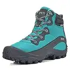 SKENARY Womens Winter Ankle Snow Hiking Boots Warm Water Resistant Non Slip Boots Green 8.5