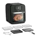 Moulinex Easy Fry Oven & Grill 11L AL5018 Freidora de Aire Sin Aceite 9 en 1 para Freír, Hornear, Grill y Más, Revestimiento Antiadherente, 8 Programas para Comidas Sanas, Hasta 6 personas, Negro