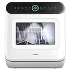 COMFEE' Mini Plus Dishwasher TD305-W Compact Table Top Dishwasher with 3 Place Settings, 7 Programmes, Touch Control, LED Display, Delay Start and Off-peak Wash Function - White