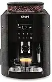 Krups EA8150 - Cafetera Automática 15 Bares de Presión, Pantalla LCD, 3 Niveles de Intensidad, Ajustable de 20 ml a 220 ml, Limpieza y Descalcificación Automática, Molinillo Integrado