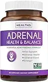 Adrenal Support & Cortisol Manager (Non-GMO) Powerful Adrenal Health with L-Tyrosine & Ashwagandha - Maintain Balanced Cortisol Levels & Stress Relief - Fatigue Supplement - 60 Capsules