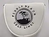 FLTRADE Pebble Beach Patterned Design Golf Links MALLET Putter Head Cover Magnetic Closure For Scotty Cameron Odyssey Callaway Taylormade Titleist Ping Mizuno Cobra,White