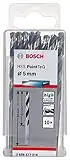 Bosch Accessories Ensemble de 10 forets hélicoïdaux HSS PointTeQ (pour métal, 5 x 52 x 86 mm, accessoires pour perceuses-visseuses)