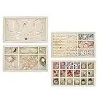 Lot de 4 Plateaux à Bijoux, Organisateur Rangement Bijoux Tiroir en Velours pour Boucles D'oreilles, Bagues, Colliers, Bracelets, Velours Empilable Tiroir à Bijoux Organisateur Plateau, Beige