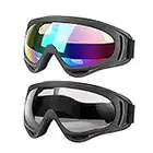 æ— å“ç‰Œ Ski Goggles, 2 Pcs Snow Goggles, Windproof Dustproof Motorcycle Goggles, for Skiing, Motorcycle Racing, Biking, Mountaineering, Horse Riding, and Cross-country (Unisex)