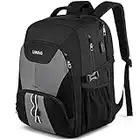 LIWAG Sac à Dos Grande Capacité Homme 50L,Sac à Dos Ordinateur Portable avec Chargement USB,Antivol Imperméable Sac à Dos PC Portable 17 Pouces pour Loisirs Collège Voyage Affaire Scolaire - Gris