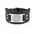 Bracelet Vikings Homme, Comius Sharp Bracelet Manchette en Cuir pour Homme Bracelet en Alliage de Corde Tressée Punk Bracelet Manchette en Cuir Bracelets Poignet en Cuir Réglable Bijoux Viking(01)