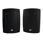 Dual Electronics LU53PB 5.25" 3-Way High Performance Outdoor Indoor Speakers with Powerful Bass | Effortless Mounting Swivel Brackets | All Weather Resistance | Expansive Stereo Sound Coverage | Sold in Pairs, Black