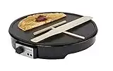 Netagon Black Traditional 1000W Electric Pancake, Omelettes, Flatbread & Crepe Maker 12" Hot Plate Pan Machine and Utensils