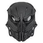 Masque tactique d'airsoft, verres fumés, tête de mort, Painball, masque de protection pour Cs Wargame Halloween, cosplay, fête costumée, noir