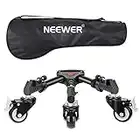 Neewer Dolly Trépied Robuste Support à roulettes avec 7,6cm Roues en Caoutchouc, Pieds Réglables et Sac pour Trépied Supports de Lumière dans Photo Vidéo, Charge Admissible 22,7kg