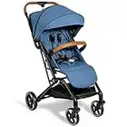 Bergsteiger Manhattan Buggy bis 15 kg, Reisebuggy mit Liegefunktion, Leichter und kompakter Sportwagen mit Einhand-Faltsystem klein zusammenklappbar, Kinderwagen ideal für Flugzeug, Bus, Bahn und Auto