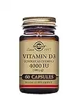 Solgar Vitamin D3 4000 IU (100 µg) Vegetable Capsules - Pack of 60 - Cholecalciferol - Keeps Bones and Teeth Healthy - Supports Muscle Function & Immunity - Vegetarian