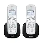 VTech CS1501 2-Handset Dual-Charging DECT Cordless Phone with Call Block, Caller ID/Call Waiting, Handsfree Speakerphone, Backlit Display and Keypad,White