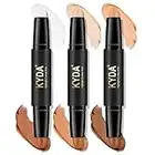 KYDA 6 Colors Contour Stick, 2 in 1 Body Makeup Highlighter Contour Stick, Face Highlighters Sticks, Contouring Highlighting Cream Contour Pen(3 Pcs) (A)