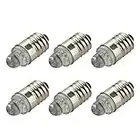 Ruiandsion Lot de 6 ampoules LED E10 3 V 6 000 K blanc pour lampe de poche, lampe de poche, lampe frontale, terre négative