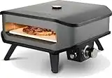 Cozze® 90349 13" Gas Pizza Ofen mit Thermometer mobiler Pizzaofen Pizzastein Gasgrill bis 400 degreeGrad regelbar mit 34x34 cm Pizzastein tragbar Terrasse Balkon, Schwarz