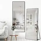 PexFix Full Body Mirror Full Length Mirror with Black Aluminum Alloy Frame Mirror Full Length with Stand Wall Mounted Mirror Hanging Mirror for Wall Bedroom Bathroom Living Room Decor, 43''×16''