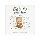 2023-2024 Complete 100 Pages First 5 Years Baby Memory Book and Baby Milestone Book, Easy to Fill Baby Journal From Pregnancy to 5 Years, Hardcover Baby Album and Memory Book, 9.3” x 9.3”, Forest Bears