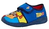 Paw Patrol Ciabatte per bambini Chase Marshall Touch Fasten Scarpe da casa Stivali Slipper, Blu, 25 EU