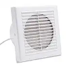 Lospitch Ø100mm Ventilatore da Bagno, Ventilatore a Parete con Valvola di non ritorno, Funzionamento Silenzioso, Estrattore Bianco, Aspiratore per Bagno per Cucina, Bagno e Toilette