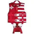 Boglia Niño Chaleco para Nadar, Floaties para los niños, Kid Chaleco Floation Traje de baño con Correa Ajustable de Seguridad para los niños Unisex, Raya Rojo Rojo M