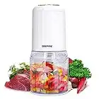 Geepas 400W Mini Food Processor | 500ML Food Chopper, 4 Bi-Level Stainless-Steel Double Blades for Blending & Chopping | Perfect for Salads Salsa Pesto Curry Pastes, Vegetable Meat & Onion Chopper