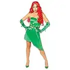 Amscan 9908904 Adults Official Warner Bros Licensed Poison Ivy Fancy Dress Superhero Costume (UK Dress Size 10-12)