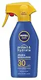 Nivea SUN Maxi Spray Solare Protect & Hydrate FP30 in flacone spray da 300 ml, Crema solare che idrata per 48h, Crema solare con formula biodegradabile senza filtri UV