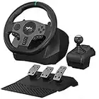 PXN V9 Gaming Racing Wheel with Pedals and Shifter, Steering Wheel for PC, Xbox One, Xbox Series X/S, PS4, PS3 and Nintendo Switch