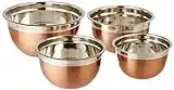 ExcelSteel 720 4Pc 1.5QT Plus 2.5QT Plus 3QT Plus 5QT Stainless Copper Finish Mixing Bowls