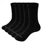 YUEDGE 5 Pairs Pack Womens Breathable Cotton Moisturising Anti Smell Crew Socks Thin Summer Casual Work Socks Black for Women 3.5-7