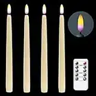 DRomance 11" Flameless Taper Candles Battery Operated Remote and Timer, 3D Wick Real Flame Effect LED Wax Flickering Taper Candlesticks Bulk Wedding Dinner Halloween Christmas Holiday Decor Candles